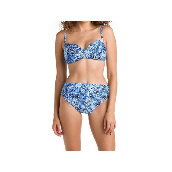 NEW ALA BLANCA JEWELRY over-the-shoulder wrap top in aquatic nature blue - Picture 1 of 3